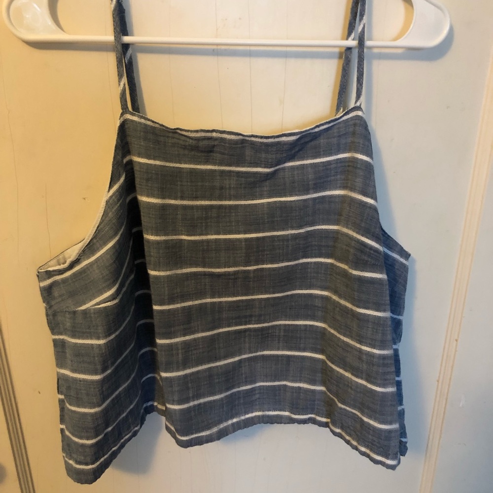 Universal Thread blue and white striped crop top